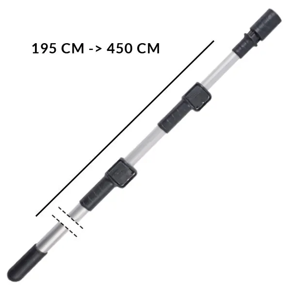 Manche télescopique piscine JD Manche télescopique Pro 195/450 CM