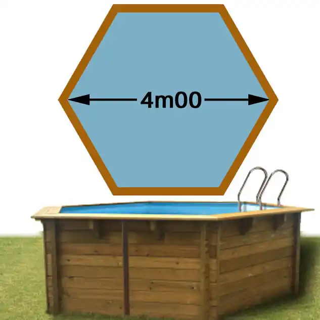 Piscine bois Woodfirst Original hexagonale 400 x 120 cm