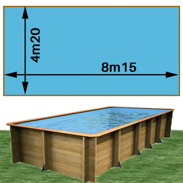 Piscine Woodfirst Original rectangulaire 815 x 420 x 146 cm