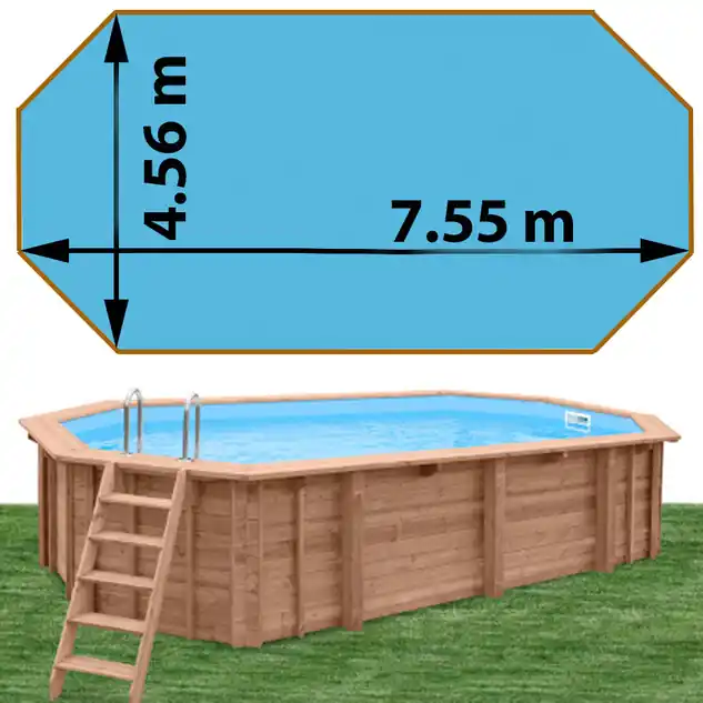 Piscine Woodfirst Original octo allongée 755 x 456 x 146 cm