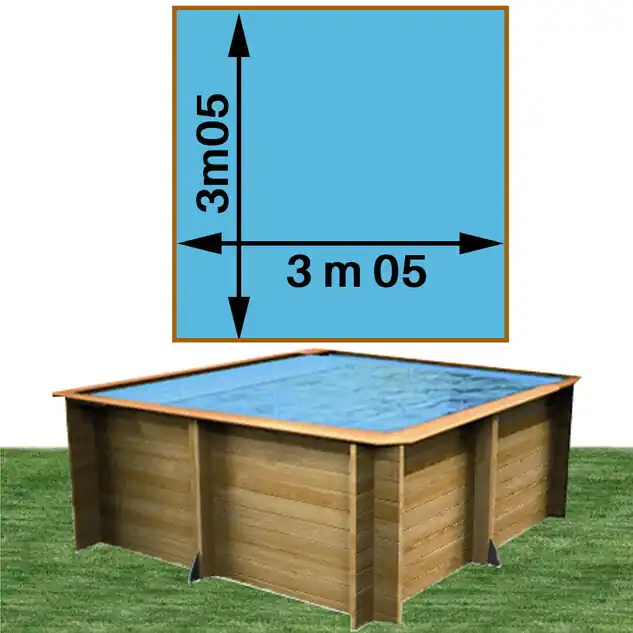 Piscine bois Woodfirst Original carrée 305 x 305 x 120 cm