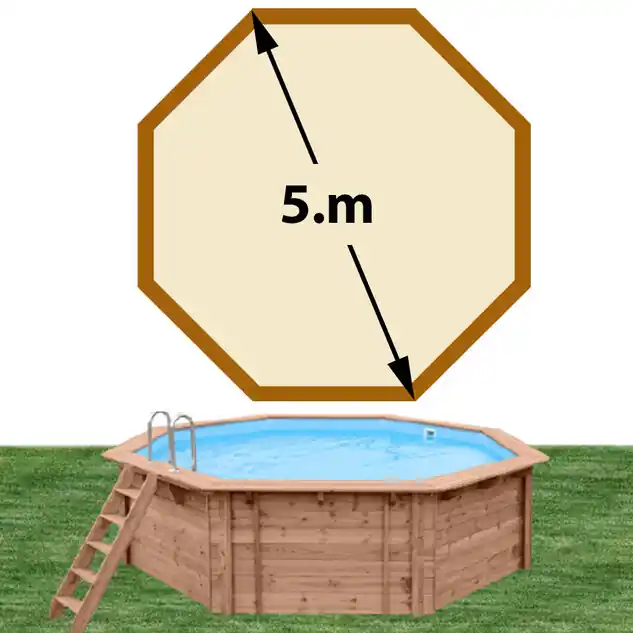 Piscine bois Woodfirst Original octogonale 500 x 127 cm