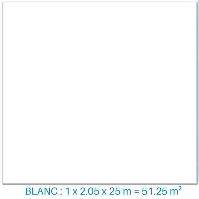 Liner armé blanc 150/100 ème - Rouleau de 2.05 x 25 m
