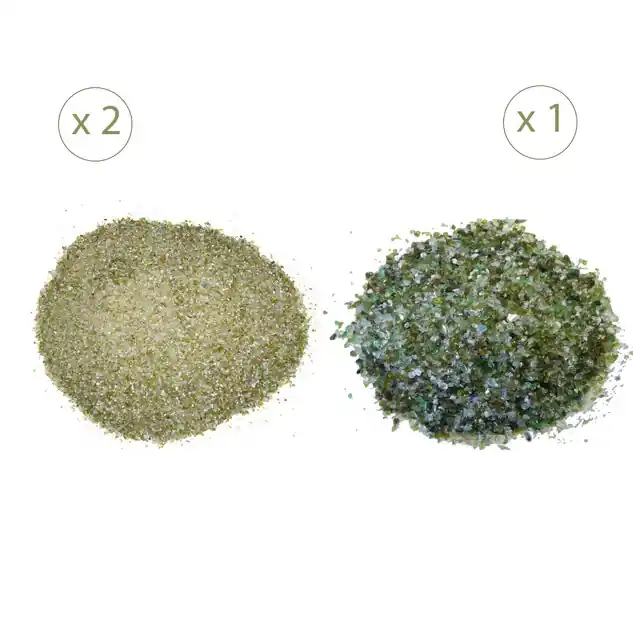 Sac de verre filtrant de 25 kg (6 m³/h) - 2 x verre fin + 1 x verre gros