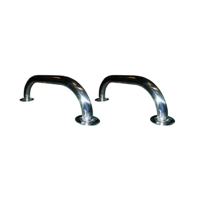 Lot de 2 mains courantes avec platine à visser inox L = 0.5m