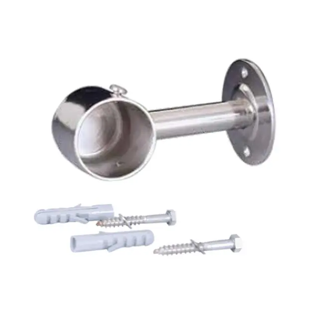 Support droit fermé avec platine pour main courante - piscines béton et liner