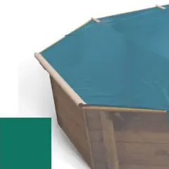 Bache à barres vert pour piscine bois original 616 x 616