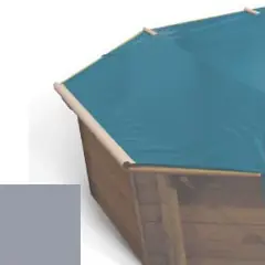 Bache à barres gris pour piscine bois original 560 x 560