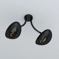 Plafonnier chauffant infrarouge double tête 2 x 1500 W - noir