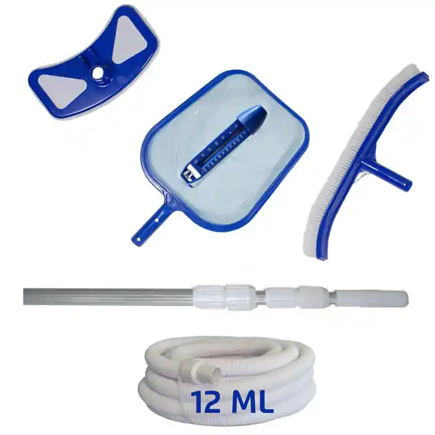 Kit nettoyage piscine avec manche et tuyau 12 ml