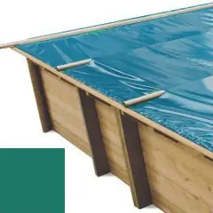 Bache à barres vert pour piscine bois original 600 x 400