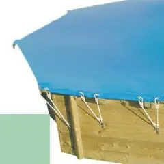 Bache hiver amande pour piscine bois original 430 x 430