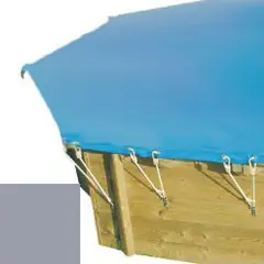 Bache hiver gris pour piscine bois original 562 X 562