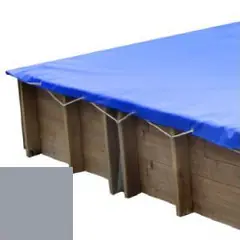 Bache hiver gris pour piscine bois original 800 X 400