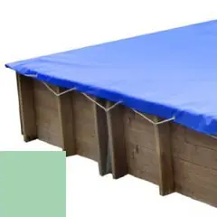 Bache hiver amande pour piscine bois original 300 x 300