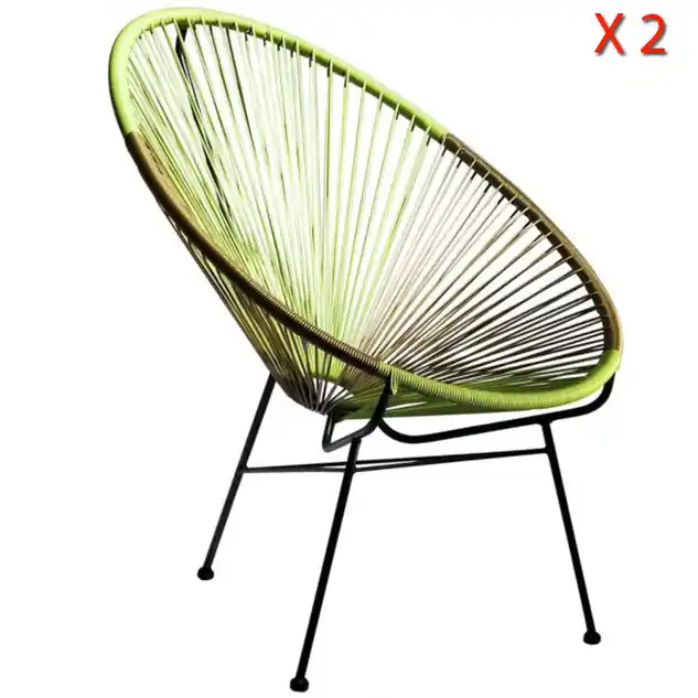 Fauteuil d‘extérieur vert/dorée Ovaly x 2
