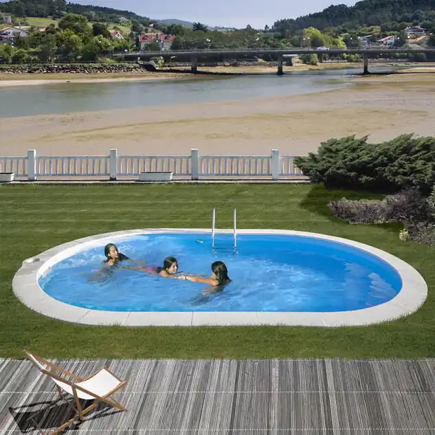 Kit piscine enterrée Sumatra acier ovale 700 x 320 x H120 cm