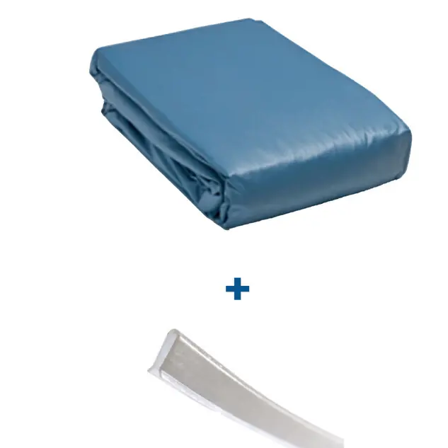 Liner bleu uni overlap Ø5,49 m + 29 baguettes