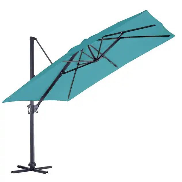 Parasol déporté Luxe King - 300 x 300 cm - Bleu Pétrole