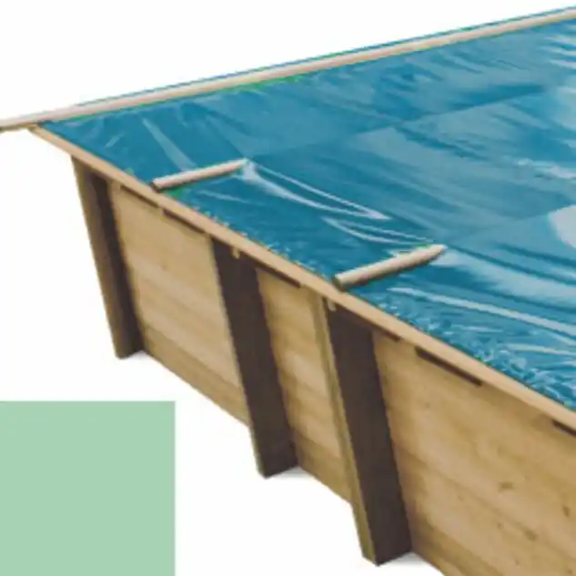 Bâche à barres amande pour piscine bois original 815 x 420 - 790207