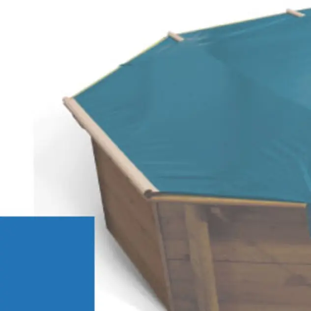 Bâche à barres bleu pour piscine bois original 500 x 500 - 779810