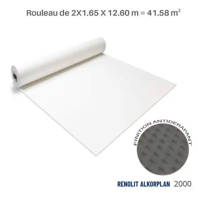 Liner Renolit Alkorplan 2000 antidérapant Blanc 41.25 x 2 soit 82.50 m²