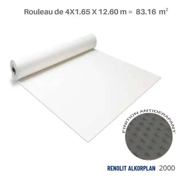 Liner Renolit Alkorplan 2000 antidérapant Blanc 41.25 x 4 soit 165 m²