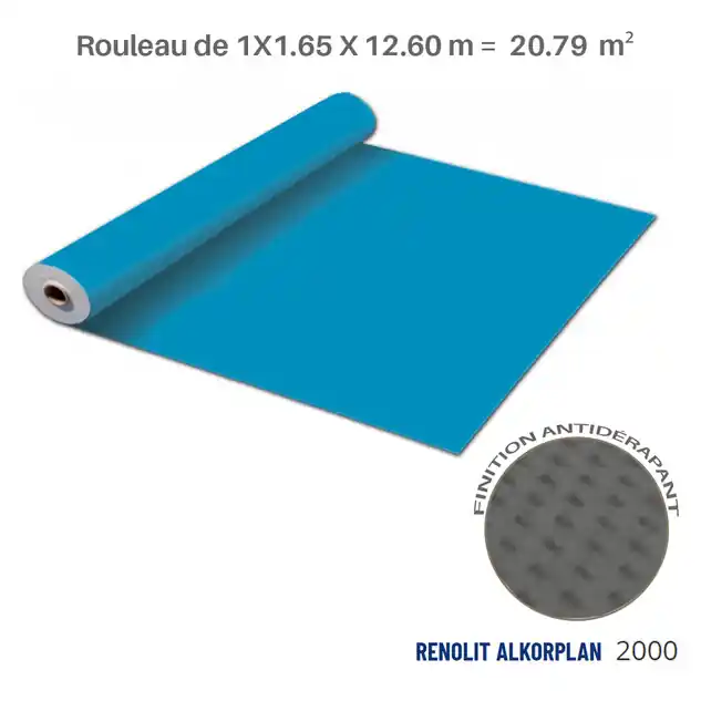 Liner Renolit Alkorplan 2000 antidérapant Bleu Adriatique 41.25 m²
