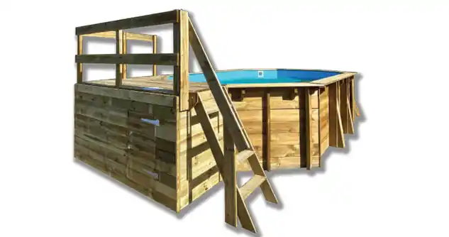 Kit piscine complète Safran 2 - 620 x 395 x 136 + Deck