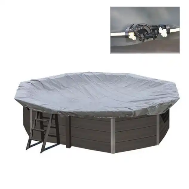 Bâche hiver 580 g/m² pour piscine composite ovale 5.24 x 3.86 m