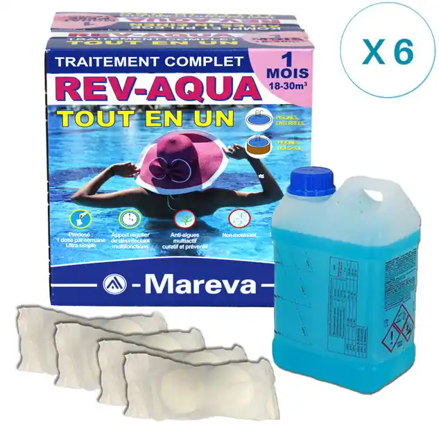 REV-AQUA 6 mois pour piscine 18/30 m³