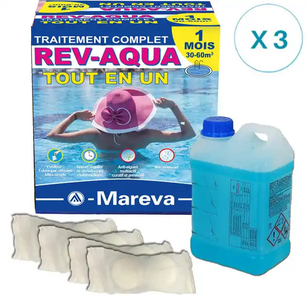 REV-AQUA 3 mois pour piscine 30/60 m³