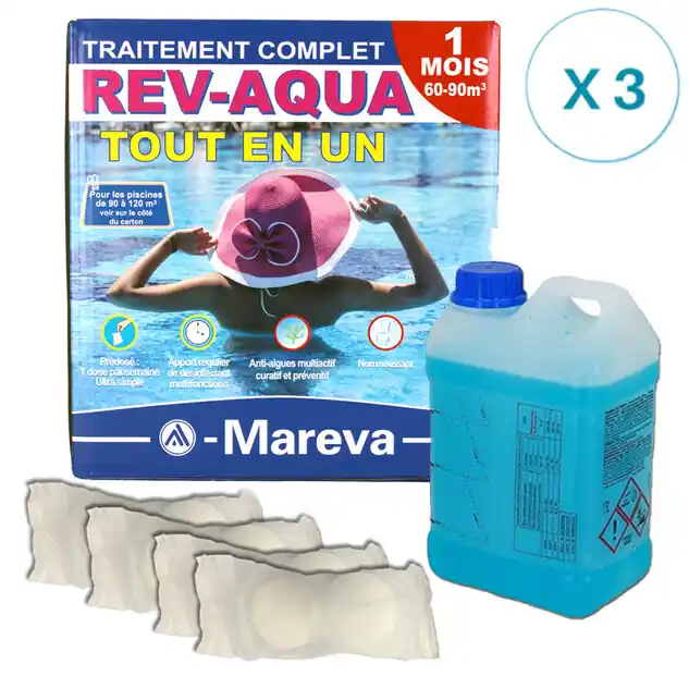 REV-AQUA 3 mois pour piscine 60/90 m³