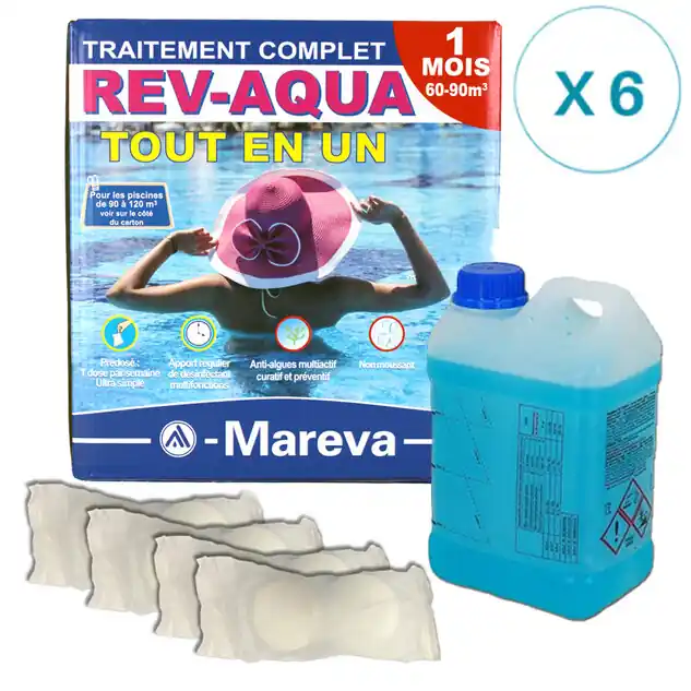 Rev-aqua 6 mois pour piscine 60/90 m³