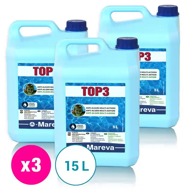 Top 3 anti-algues multi-actions non moussant 3 X 5 L