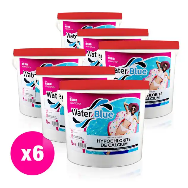 Chlore non stabilisé Waterblue granulé - 6 x 5 kg