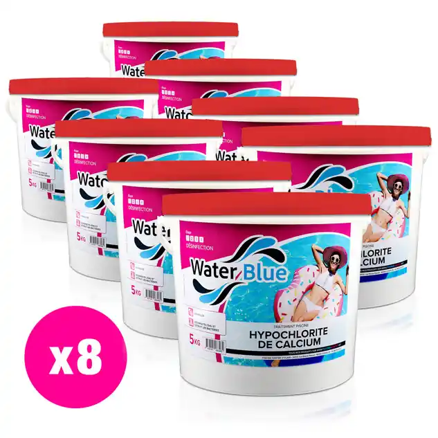 Chlore non stabilisé Waterblue granulé - 8 x 5 kg