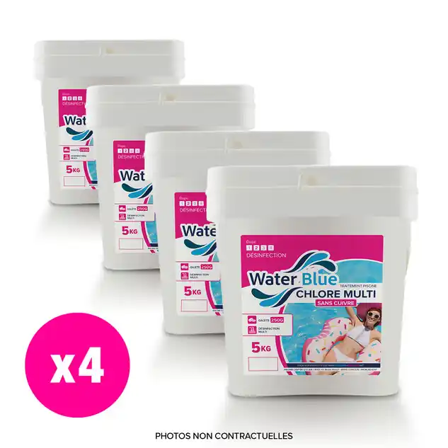 Waterblue Galet multi 250gr sans cuivre premium 92% 4 x 5 kg