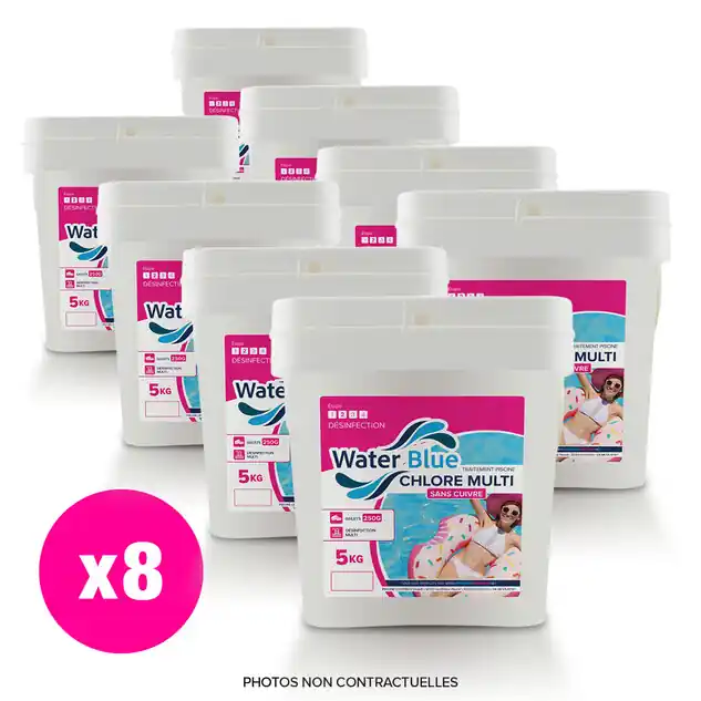 Waterblue Galet multi 250gr sans cuivre premium 92% 8 x 5kg