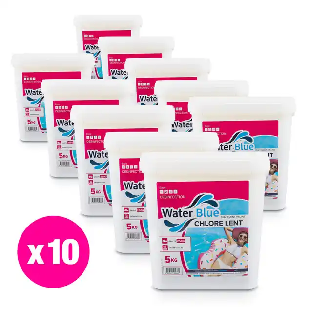 Chlore lent waterblue galets 250g - 10 x 5 kg
