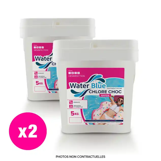 Chlore choc Waterblue granulés - 2 x 5 kg