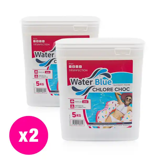 Chlore choc Waterblue pastilles 20g - 2 x 5 kg