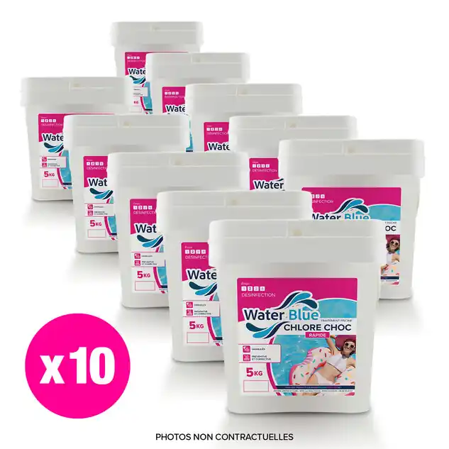 Chlore choc Waterblue granulés - 10 x 5 kg
