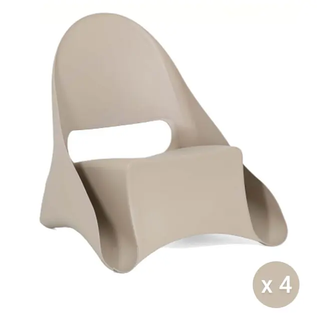 Fauteuil d‘extérieur Ondule Taupe Clair - Lot de 4