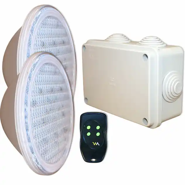 2 lampes led piscine couleur par 56 rvb 20 w télécommande