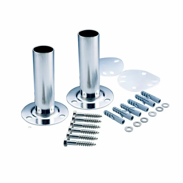 Support d‘échelle sur platine Ø43 mm AISI-316 poli (la paire)