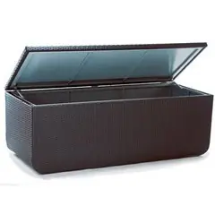 Coffre de rangement étanche pour extérieur en résine chocolat