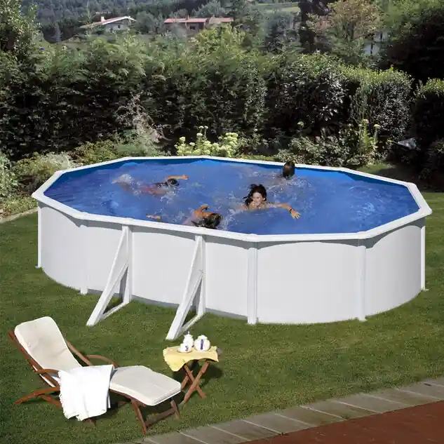 Kit piscine hors-sol acier ovale Fidji 6.10 x 3.75 x H.1.20 m