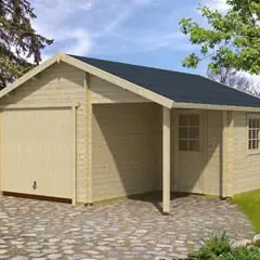 Garage en bois d‘épicéa Nevis B