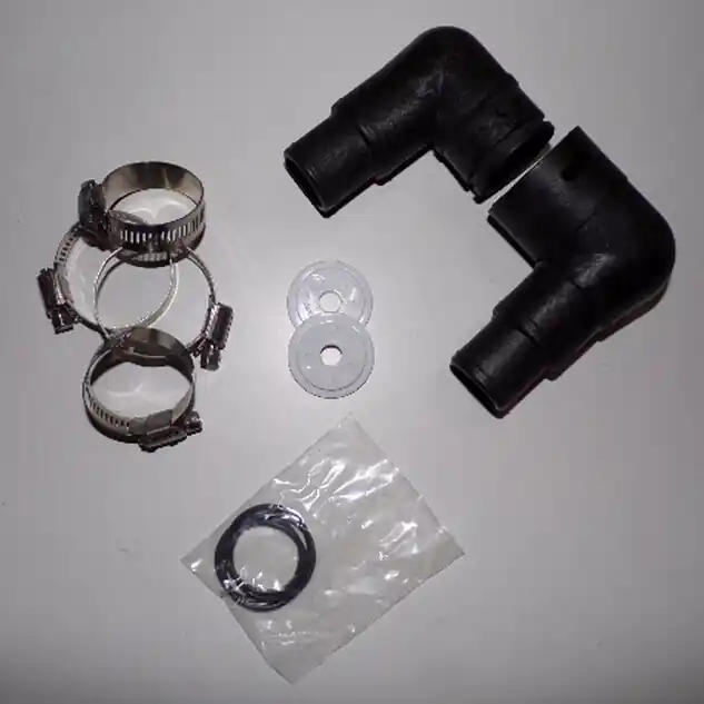2 coudes solaires avec ses colliers, joints et reducteur de debit